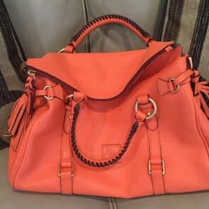 Dooney and Bourke leather satchel- Coral